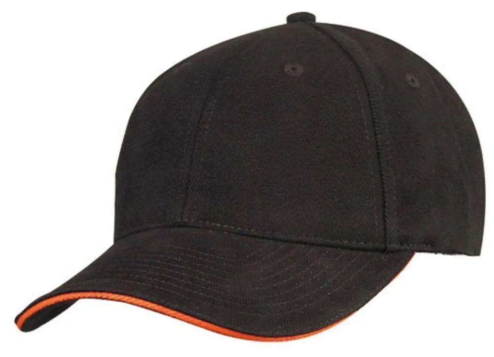 1 Dozen Brushed Cotton Sandwich 6 Panel Low Crown Baseball Hats Caps Wholesale Bulk