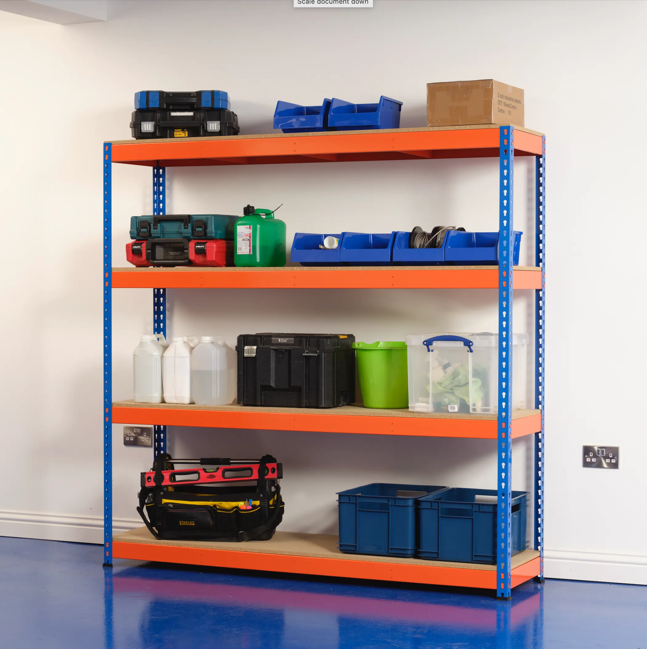 Heavy Duty Industrial Shelving Unit 4 Levels - 1800mm H x 1500mm W x 600mm D - 400KG's UDL Per Shelf